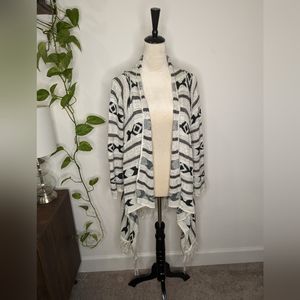 Full Tilt black and white Aztec knit cardigan. Size S.